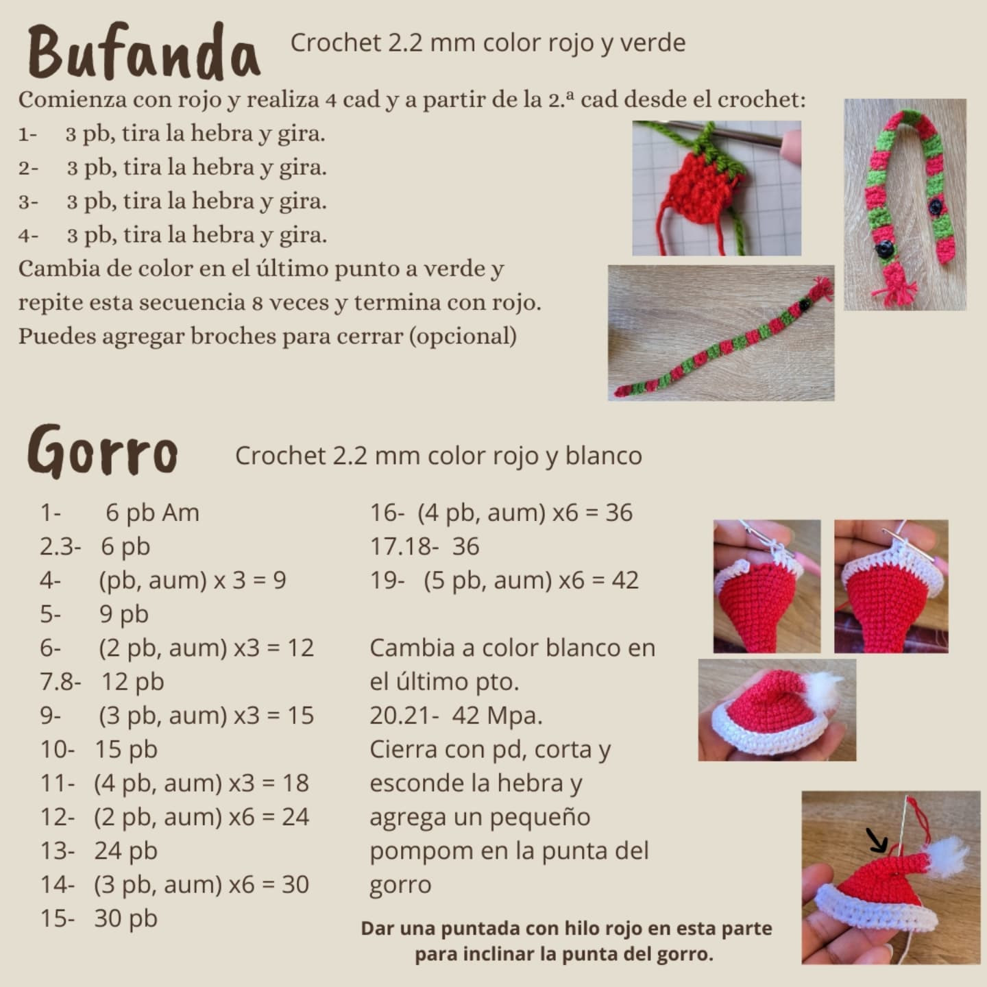 Patrón de Cinnamoroll navideño gratis