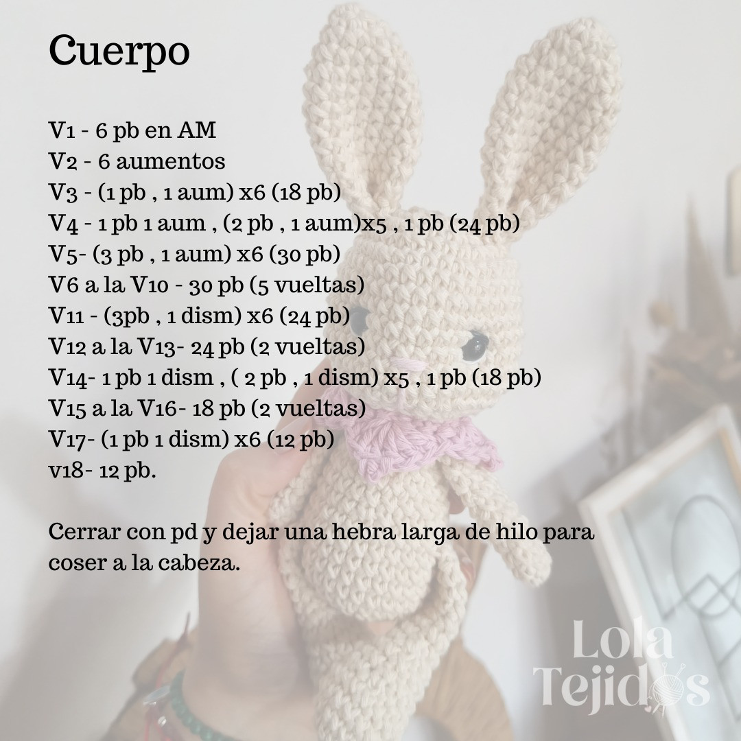 Patrón de Conejito Amigurumi Gratis