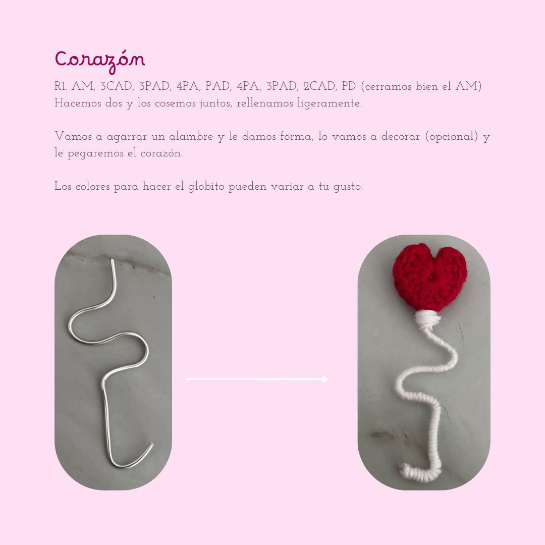 Patrón de crochet de pingüino con corazón para San Valentín