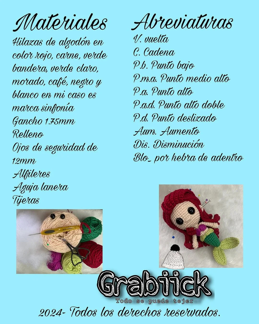 Patrón de ganchillo gratis: Ariel amigurumi