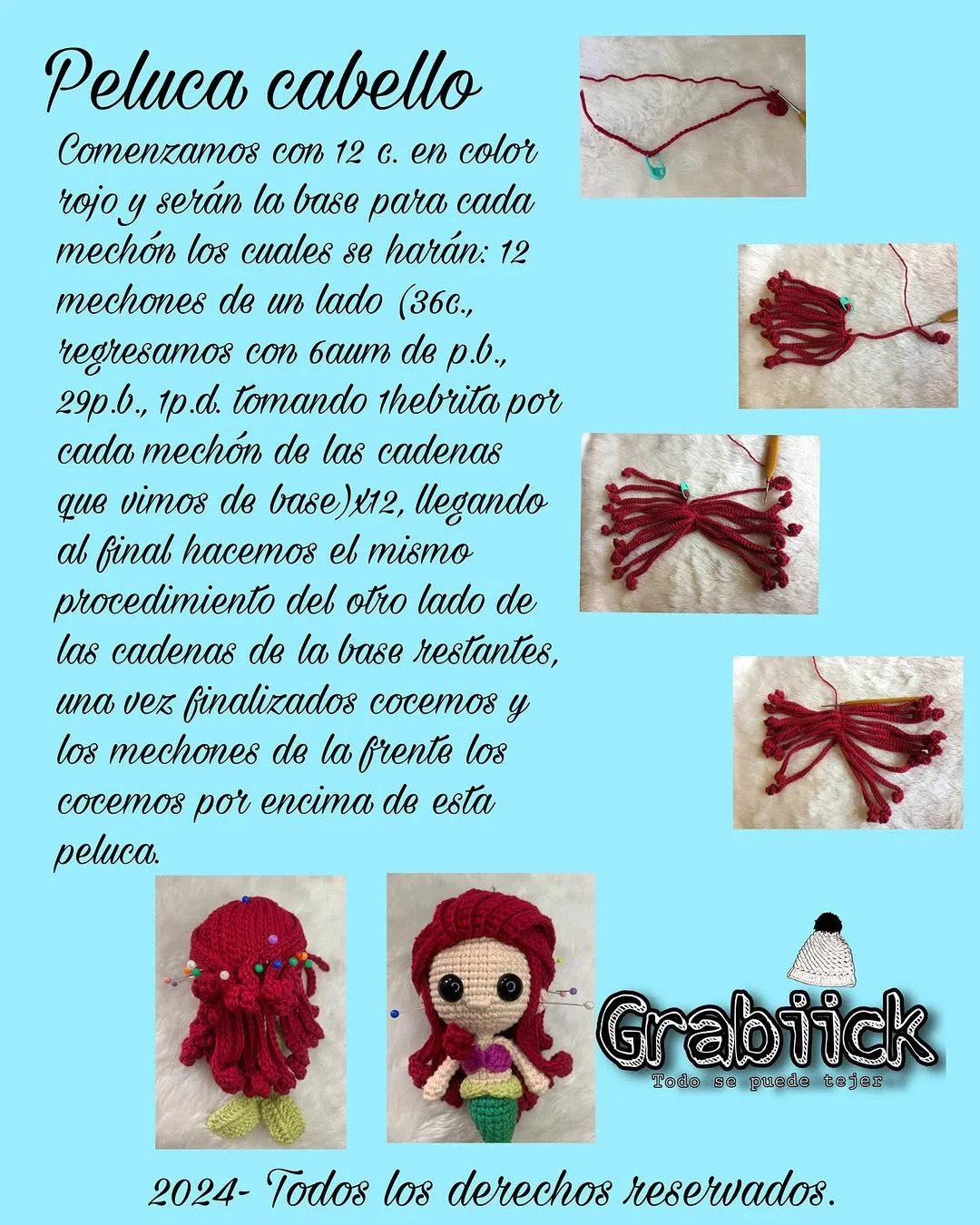 Patrón de ganchillo gratis: Ariel amigurumi
