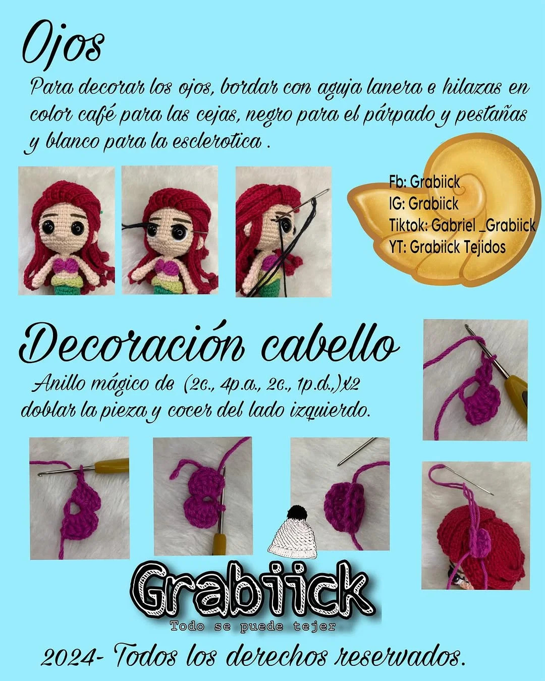 Patrón de ganchillo gratis: Ariel amigurumi