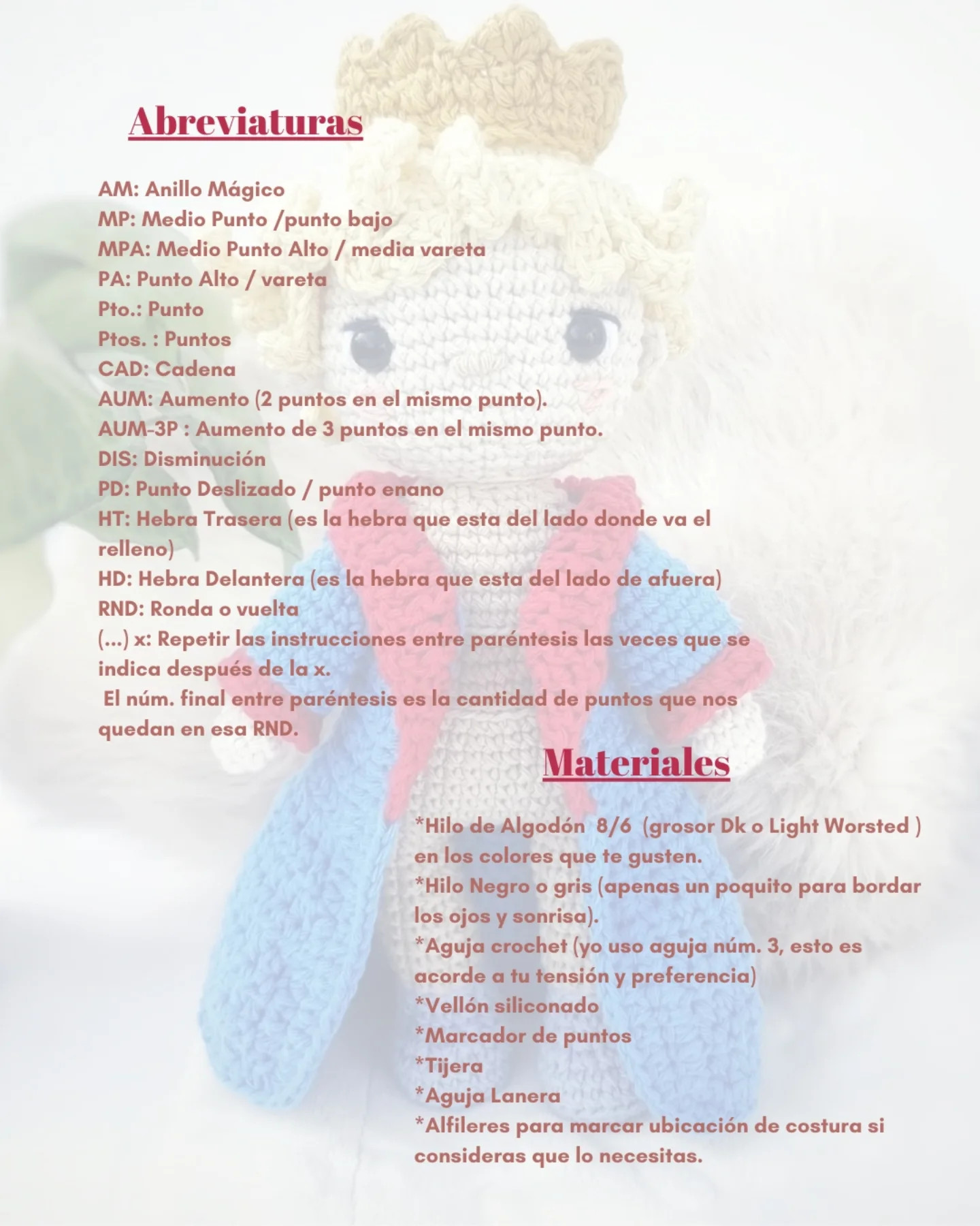 Patrón de Ganchillo Gratis: El Principito