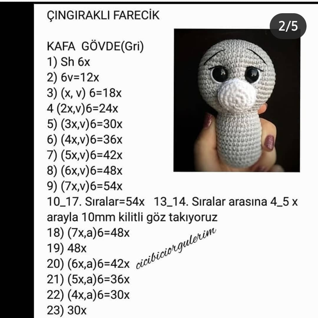 Patrón de Ganchillo Gratis: Ratón Adorable