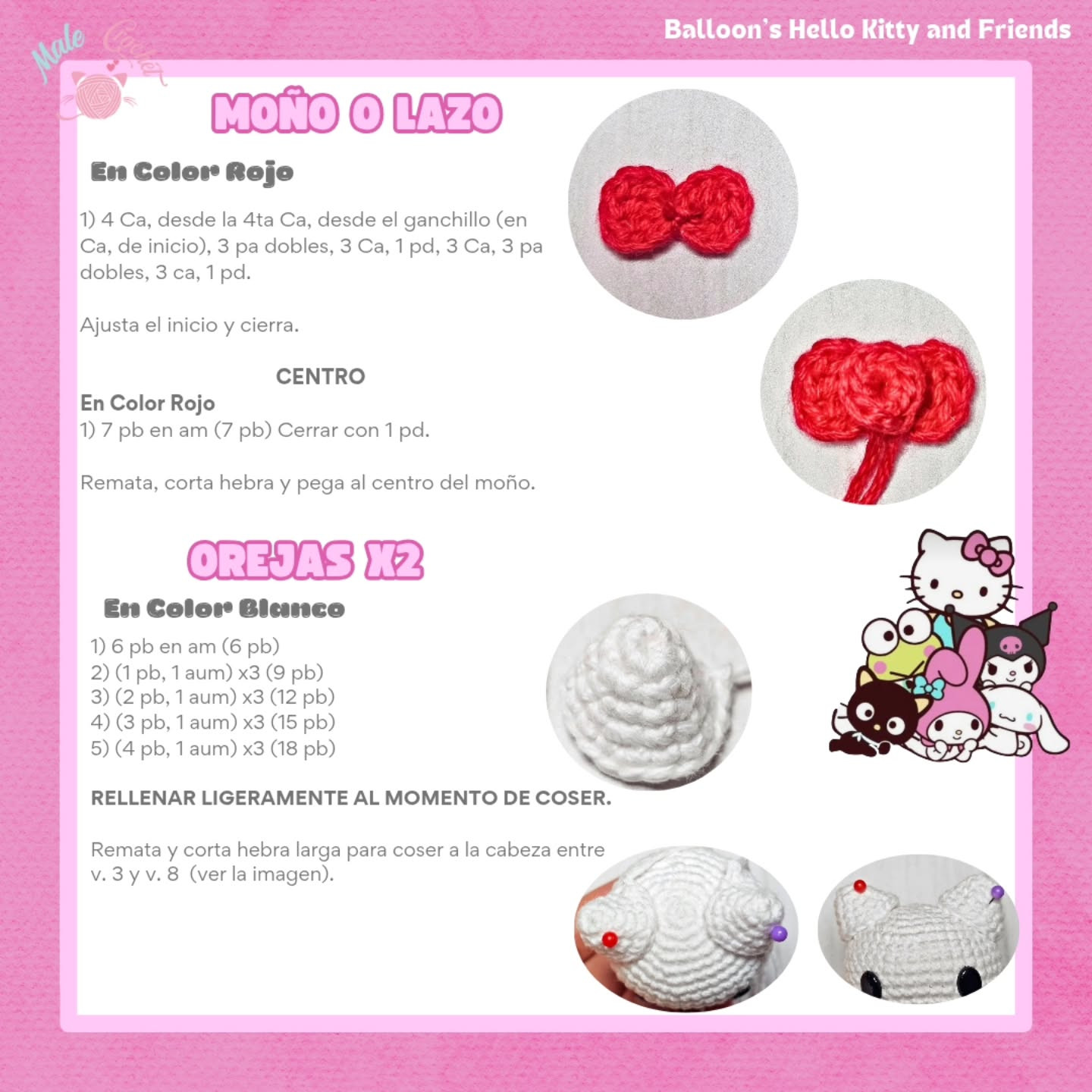 Patrón de globo Hello Kitty gratis