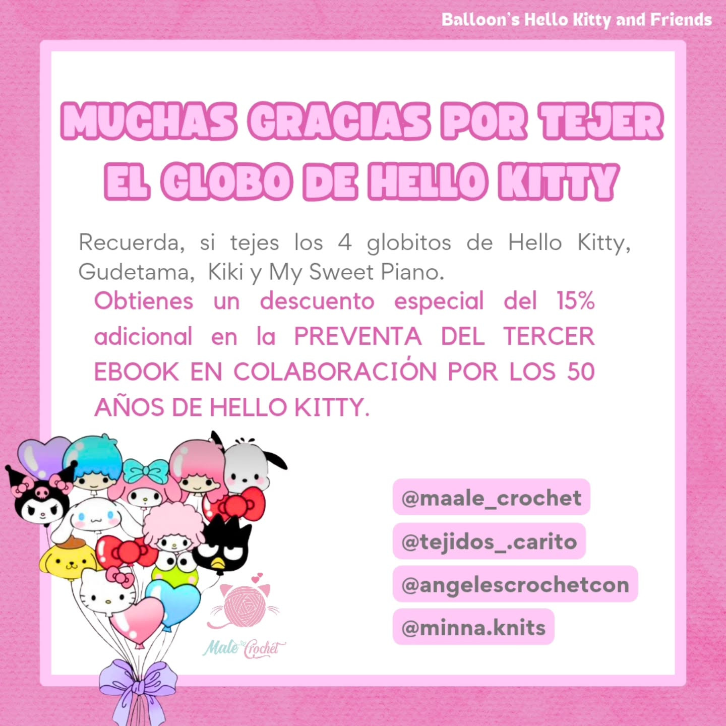 Patrón de globo Hello Kitty gratis