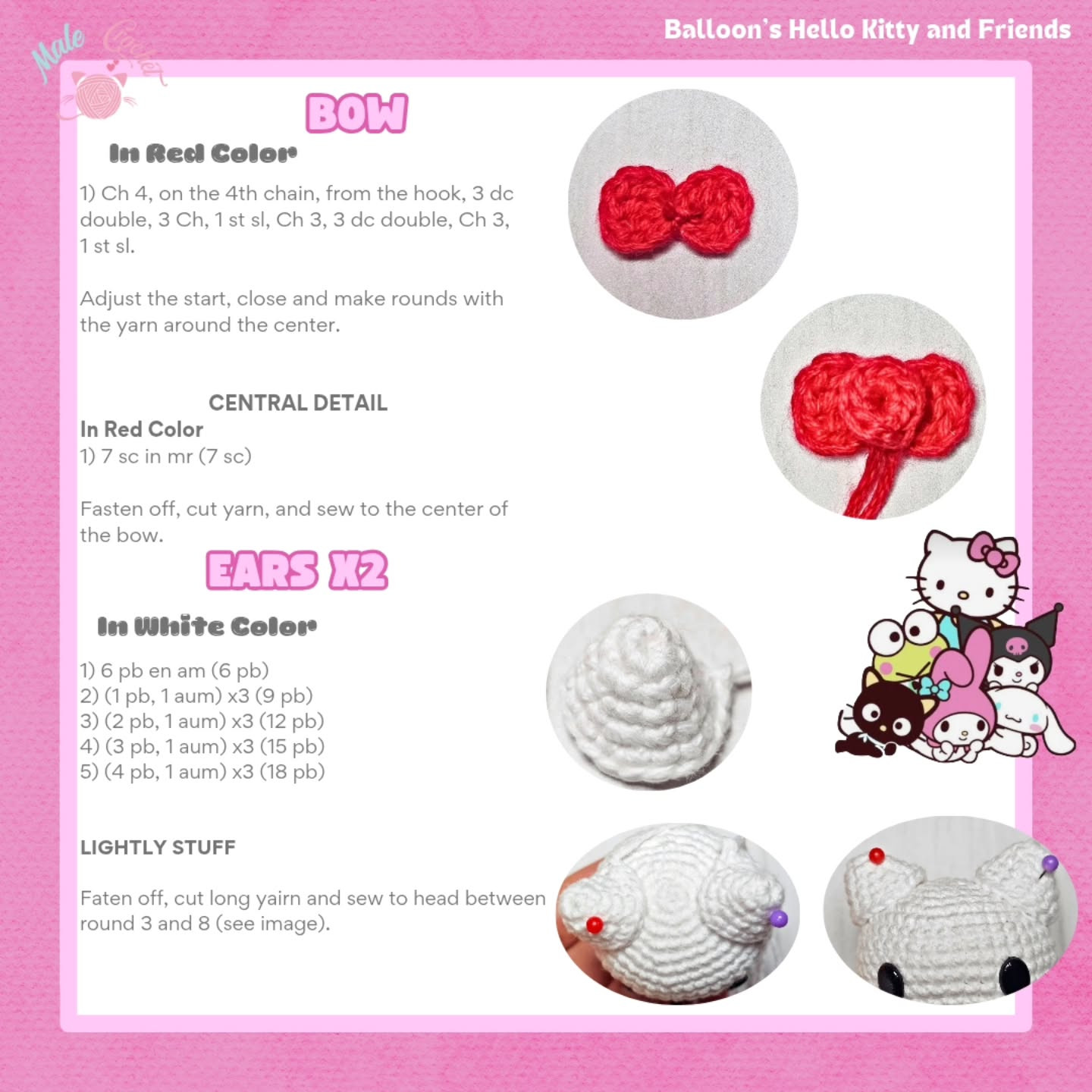 Patrón de globo Hello Kitty gratis