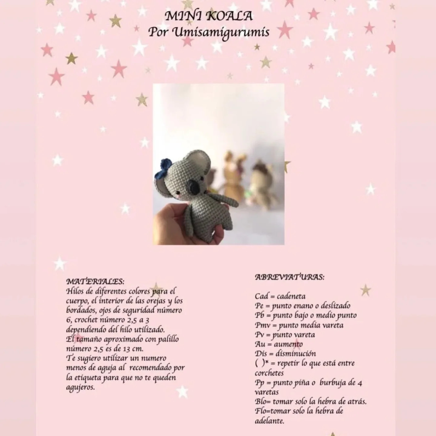 Patrón de koala amigurumi gratis