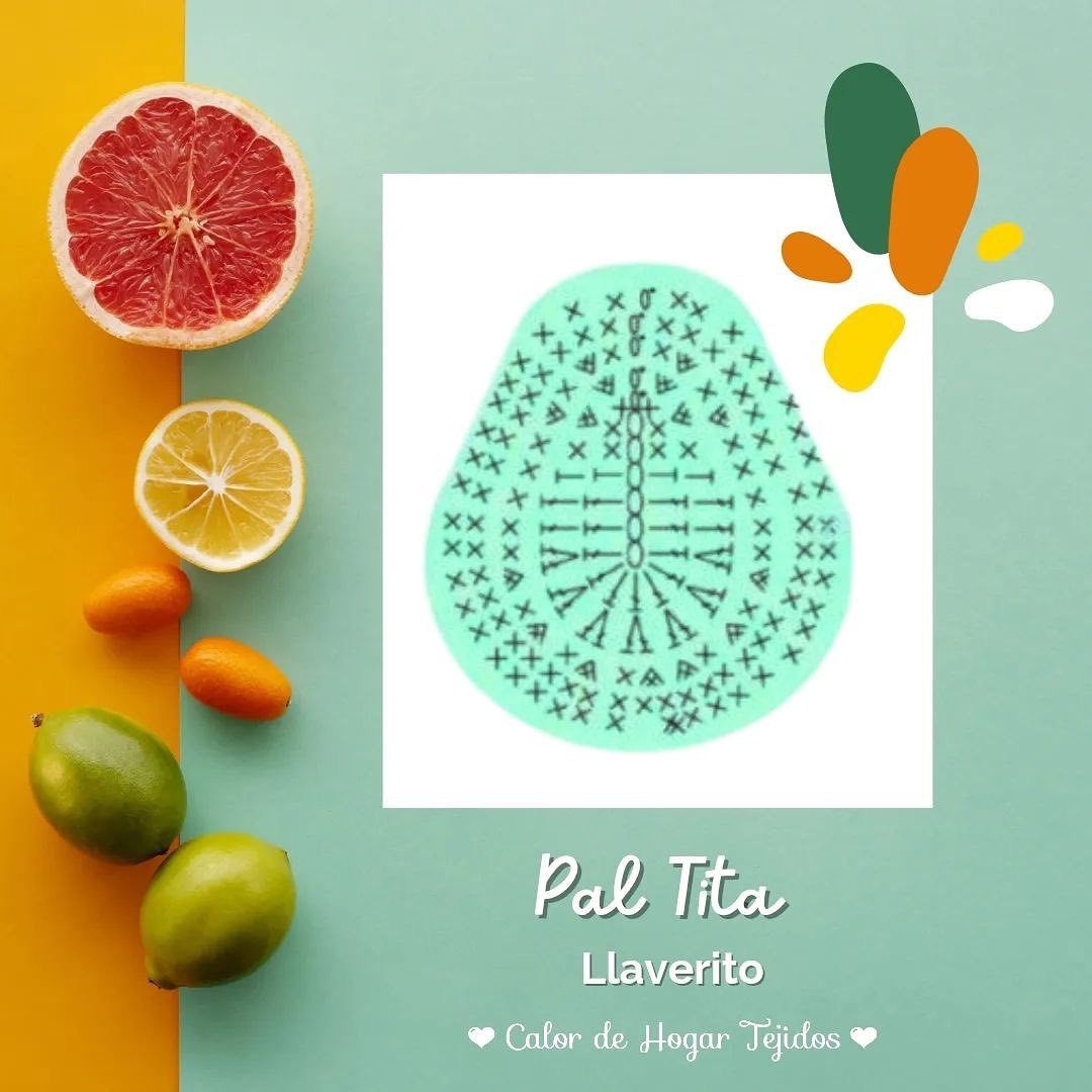 Patrón de llaveros tejido a crochet: aguacate