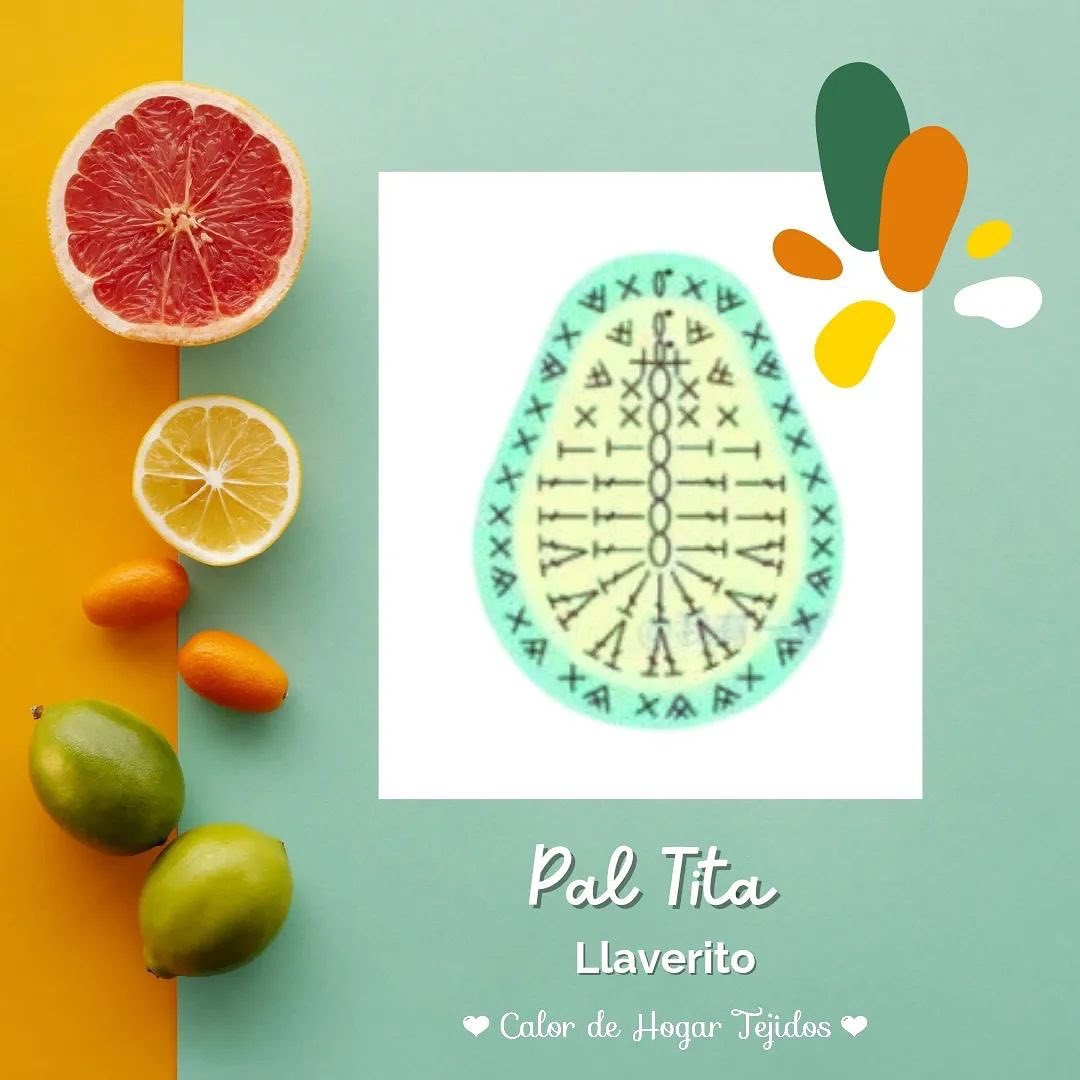 Patrón de llaveros tejido a crochet: aguacate