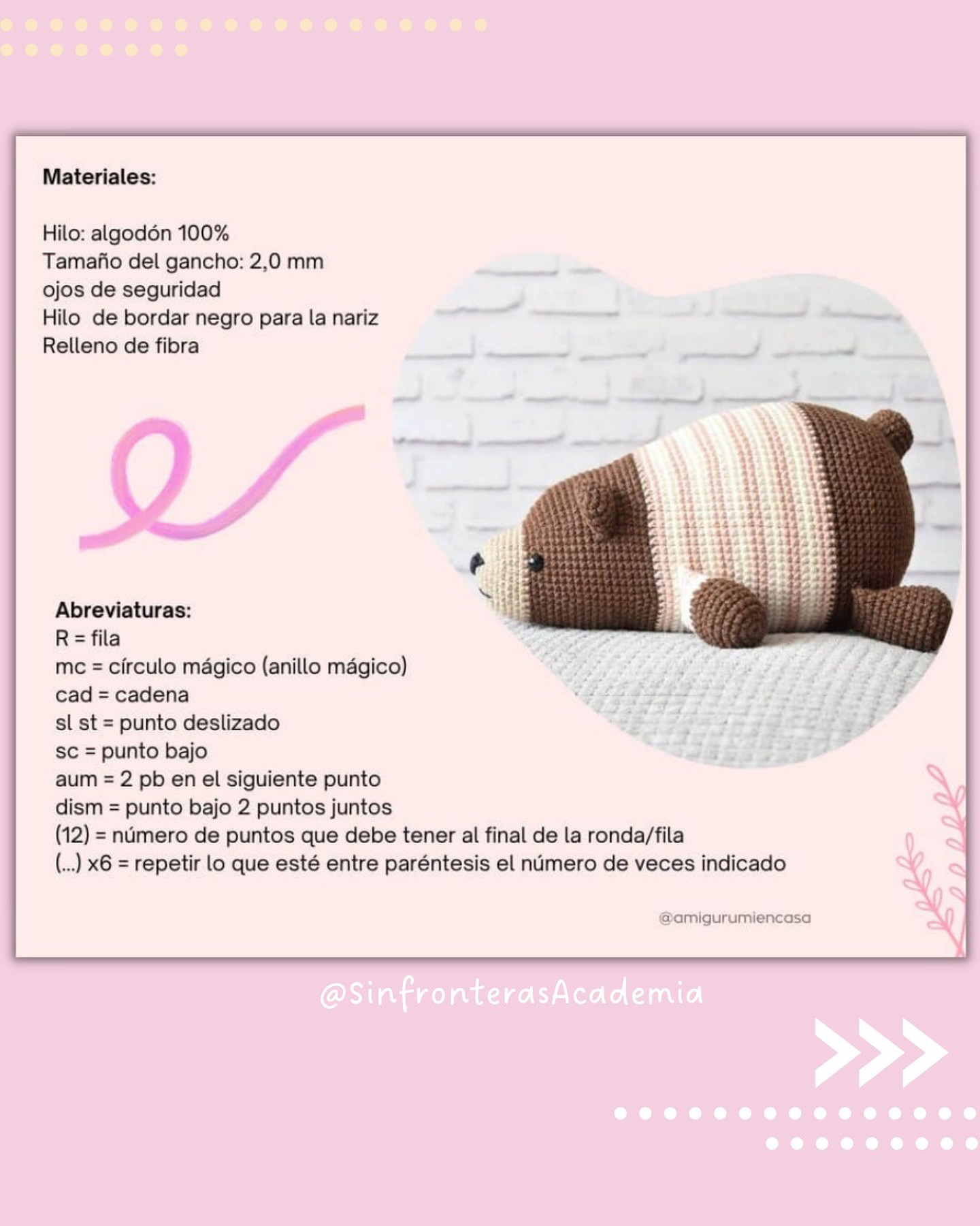 Patrón de osito amigurumi gratis: paso a paso