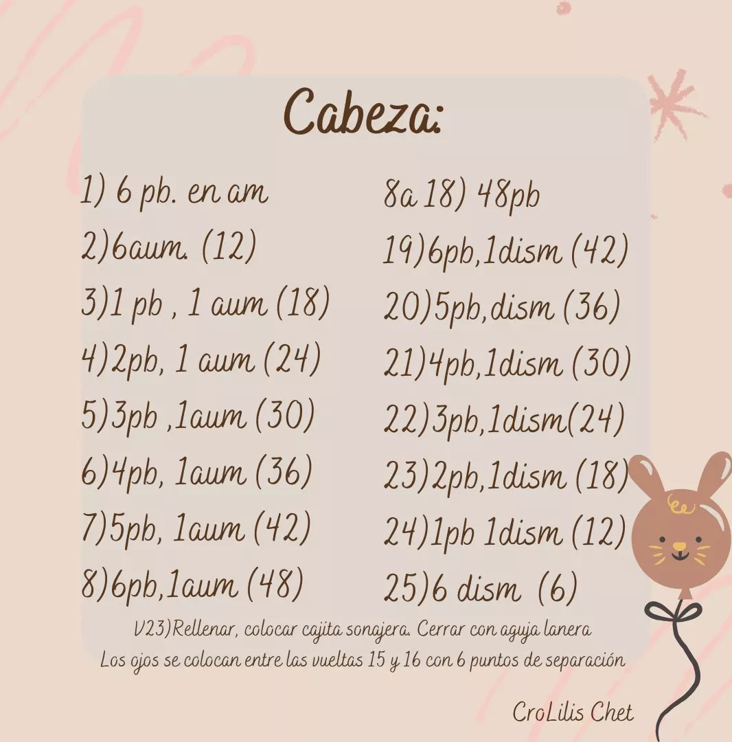 Patrón de sonajero de conejo amigurumi gratis