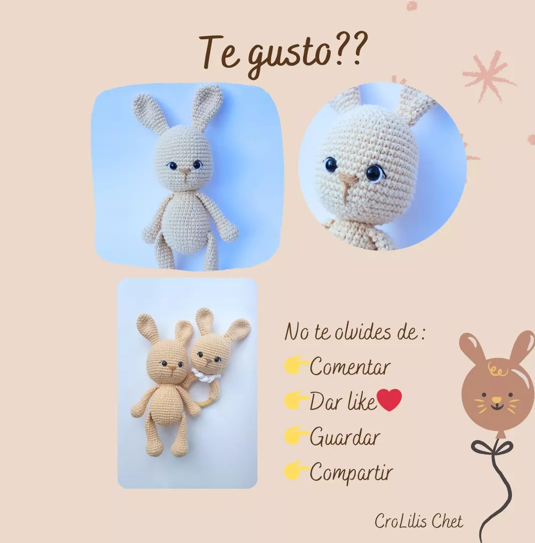 Patrón de sonajero de conejo amigurumi gratis