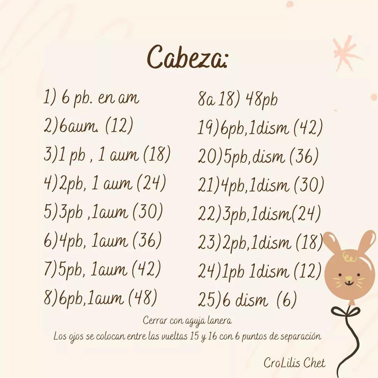 Patrón de sonajero de conejo amigurumi gratis