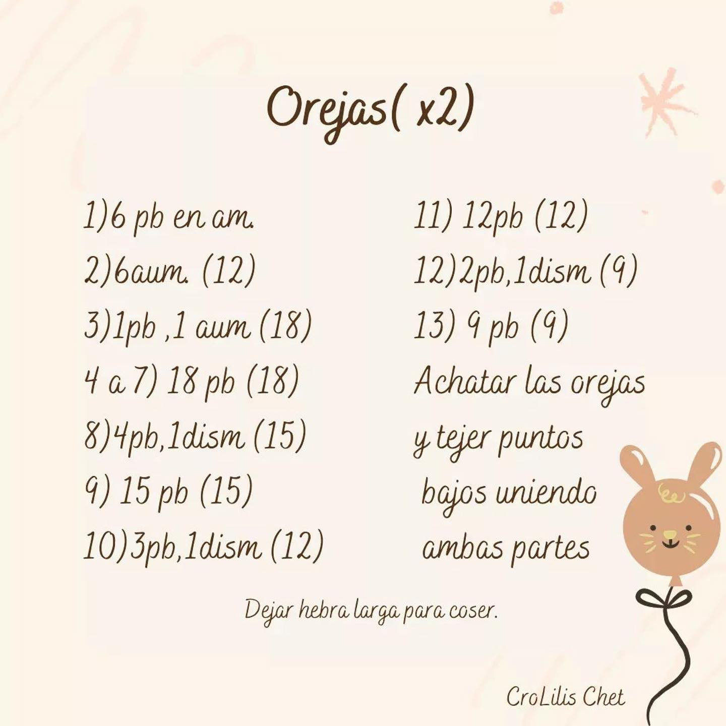 Patrón de sonajero de conejo amigurumi gratis