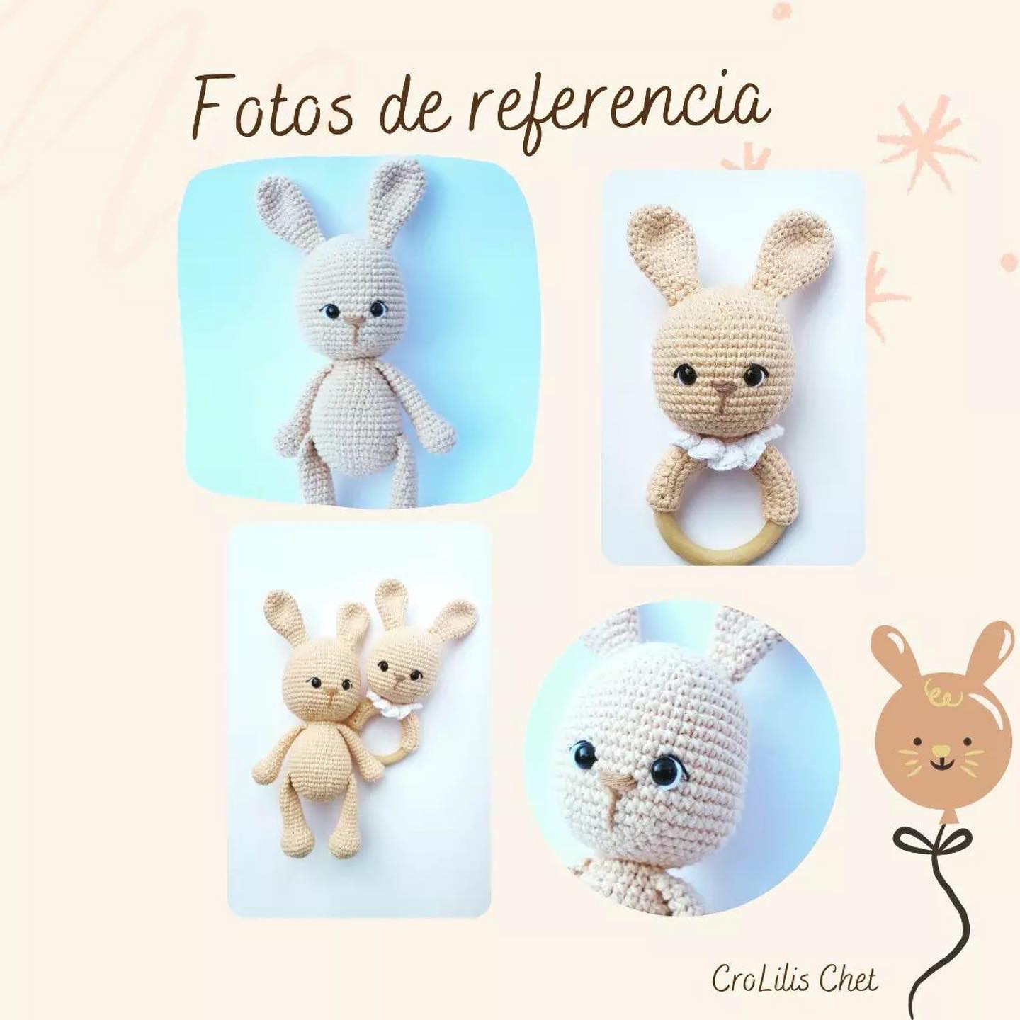 Patrón de sonajero de conejo amigurumi gratis