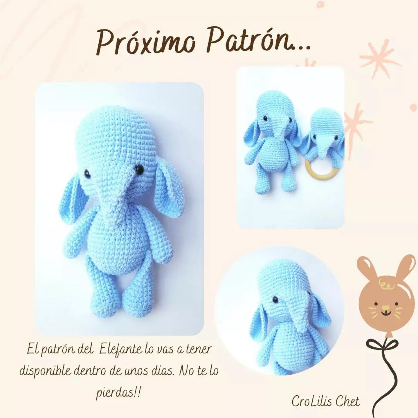 Patrón de sonajero de conejo amigurumi gratis