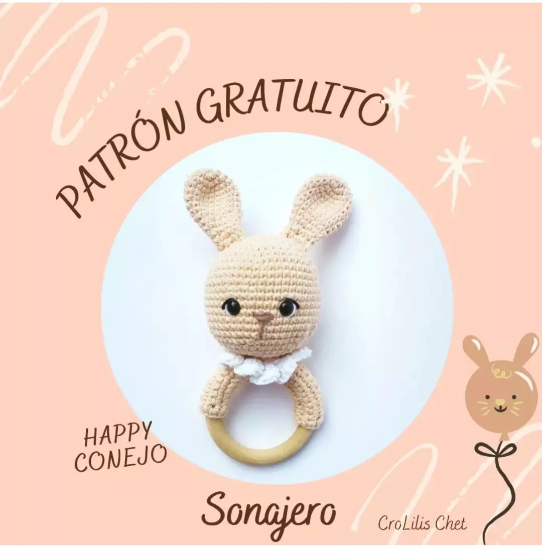 Patrón de sonajero de conejo amigurumi gratis