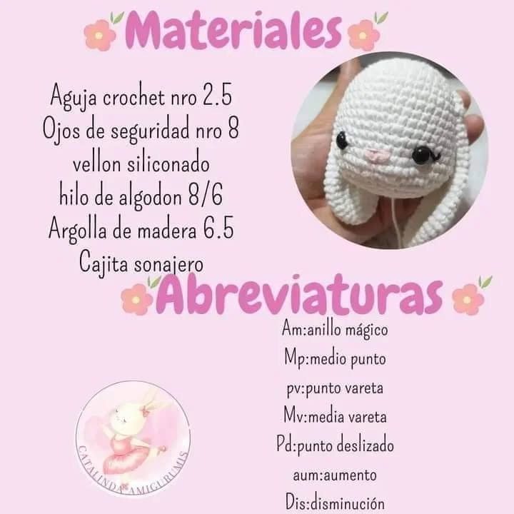 ¡Patrón gratis amigurumi conejito!