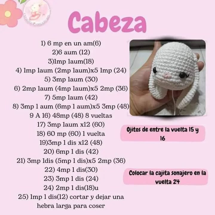 ¡Patrón gratis amigurumi conejito!