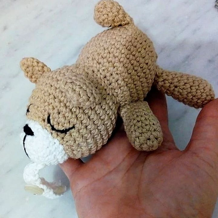 Patrón gratis: amigurumi hipopotamo y osito para chupete