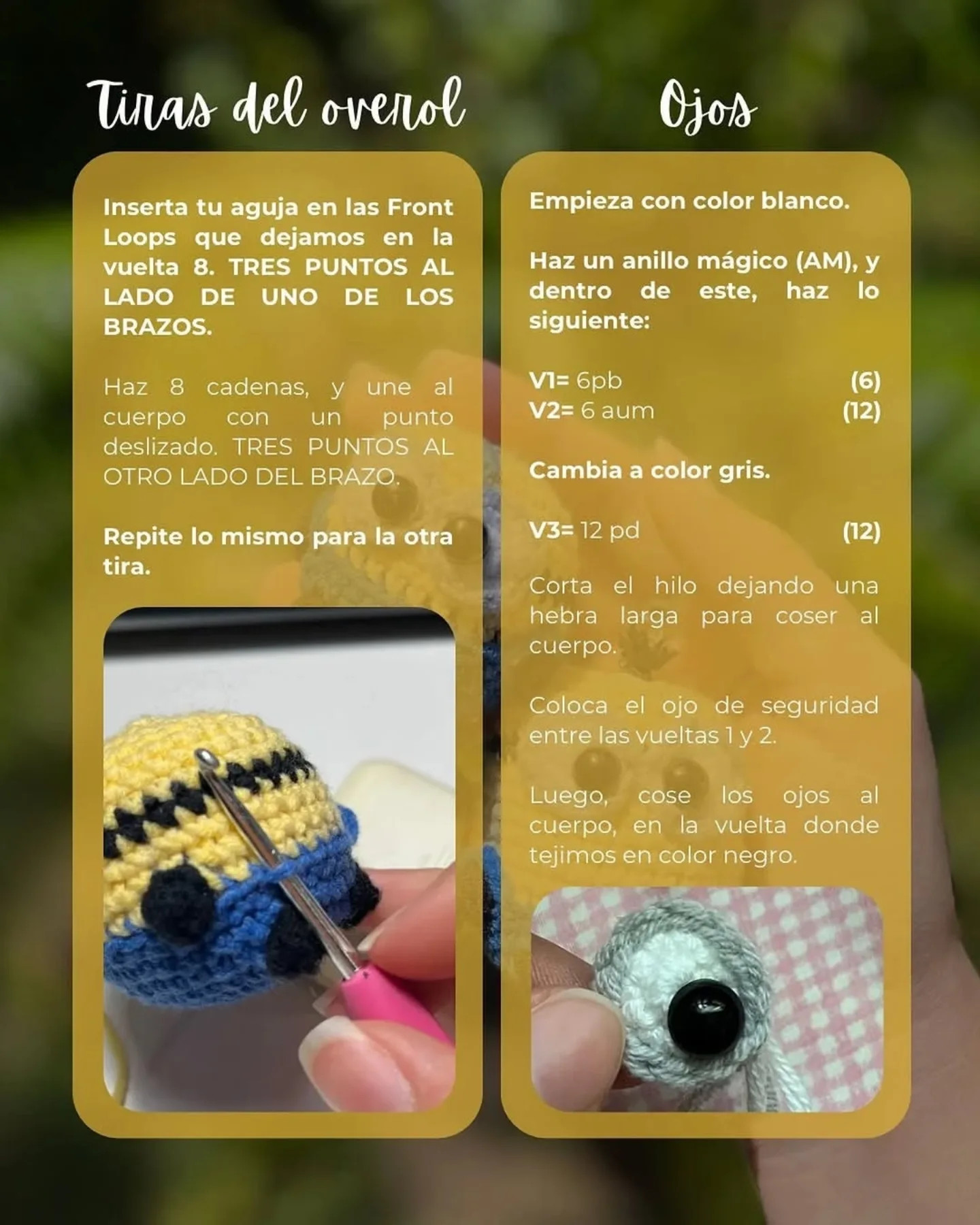 Patrón gratis amigurumi minions Bob, Stuart y Kevin