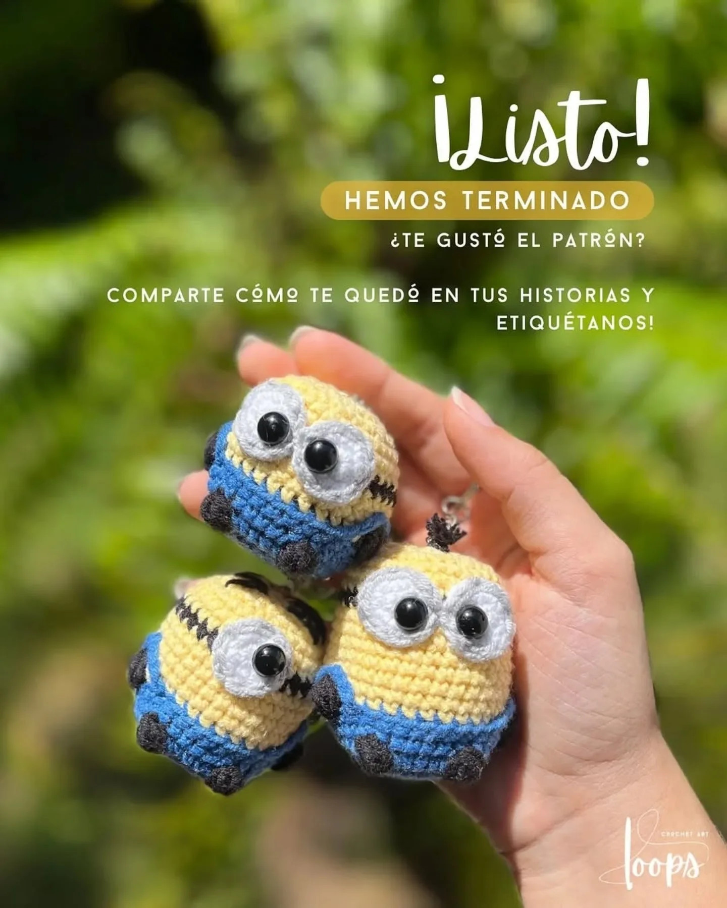 Patrón gratis amigurumi minions Bob, Stuart y Kevin