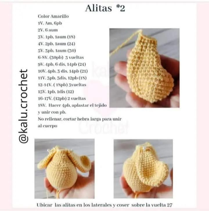 Patrón gratis amigurumi pollito tierno