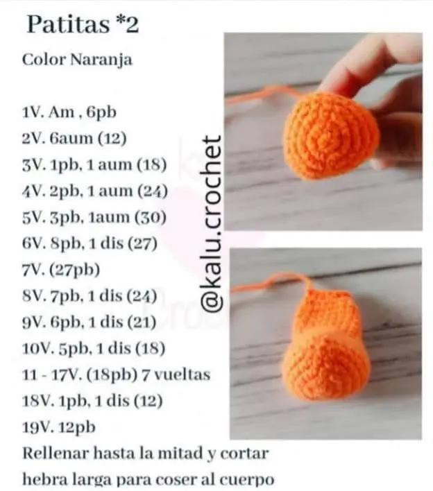 Patrón gratis amigurumi pollito tierno