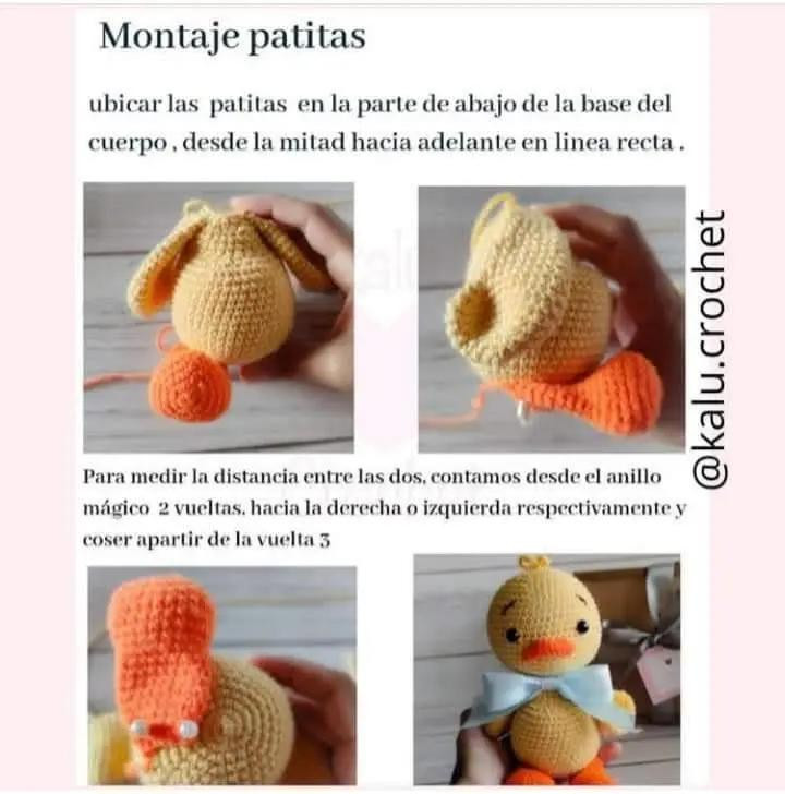 Patrón gratis amigurumi pollito tierno