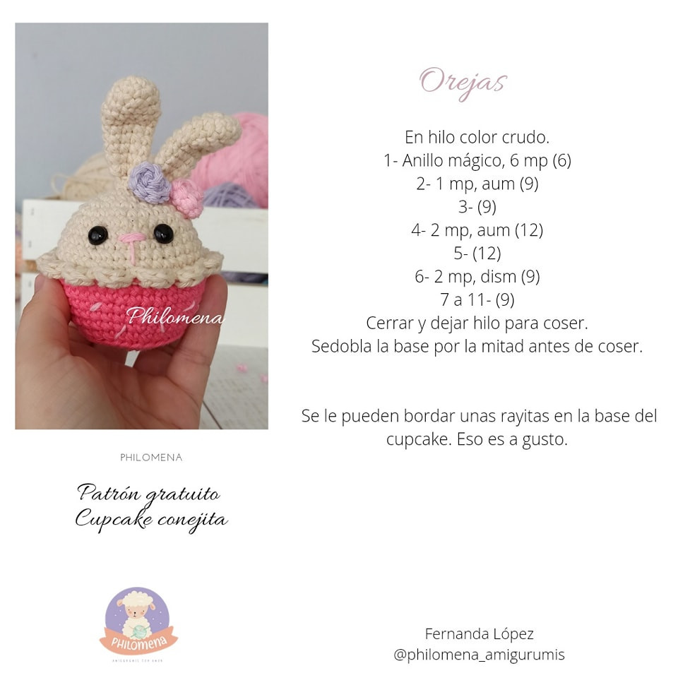Patrón gratis: Conejita Cupcake amigurumi