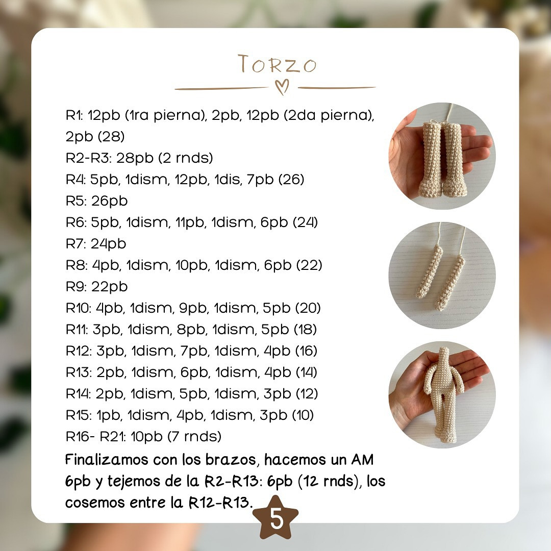 PATRÓN GRATIS: Cuerpo base amigurumi