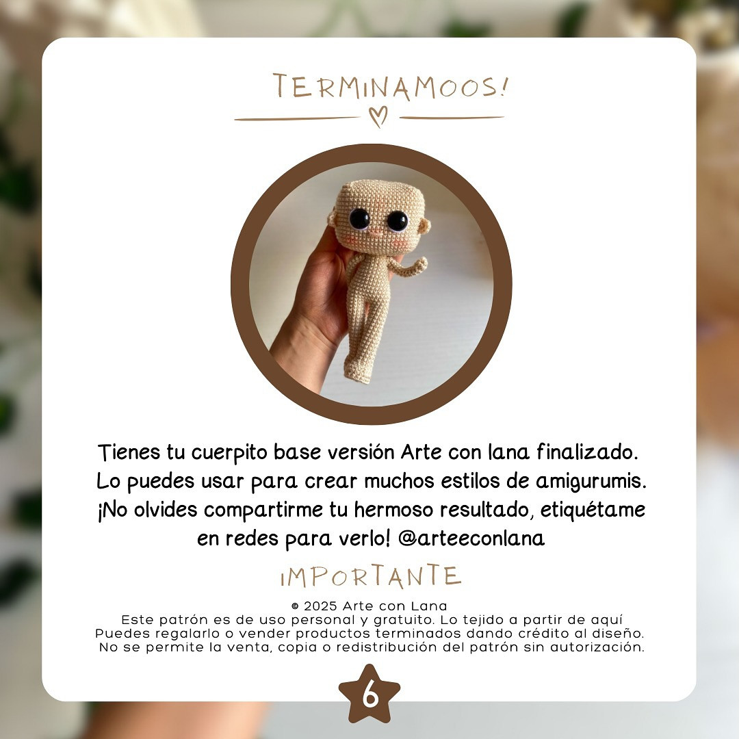 PATRÓN GRATIS: Cuerpo base amigurumi