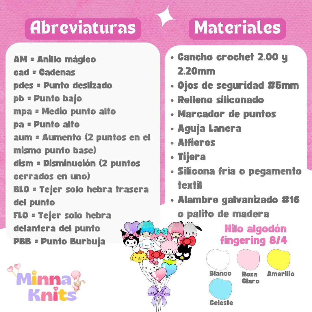 Patrón gratis: Globo Hello Kitty amigurumi