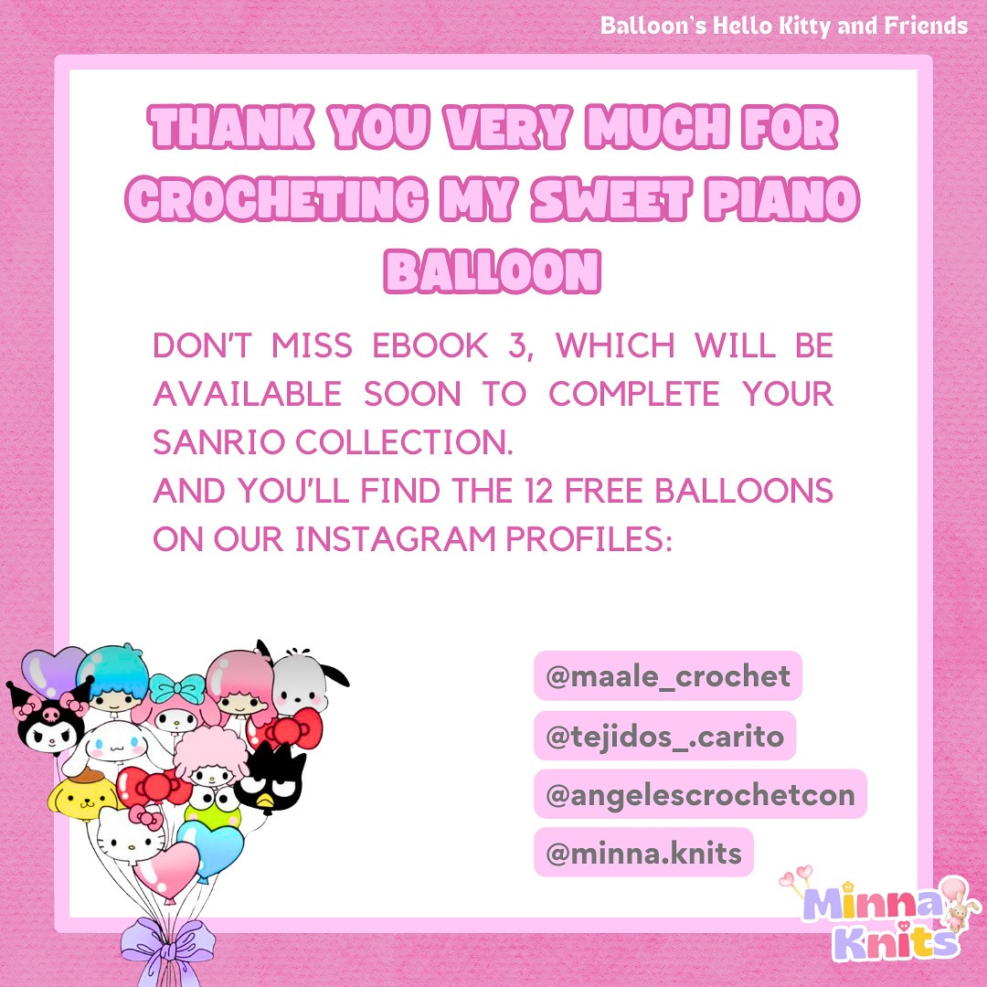 Patrón gratis: Globo Hello Kitty amigurumi