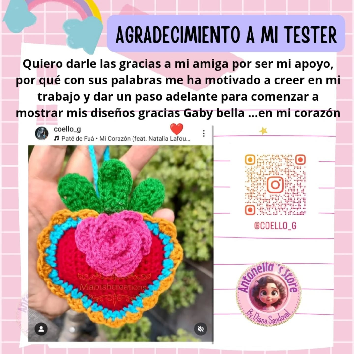 PATRÓN GRATIS: Llavero Corazón Mexicano tejido a crochet