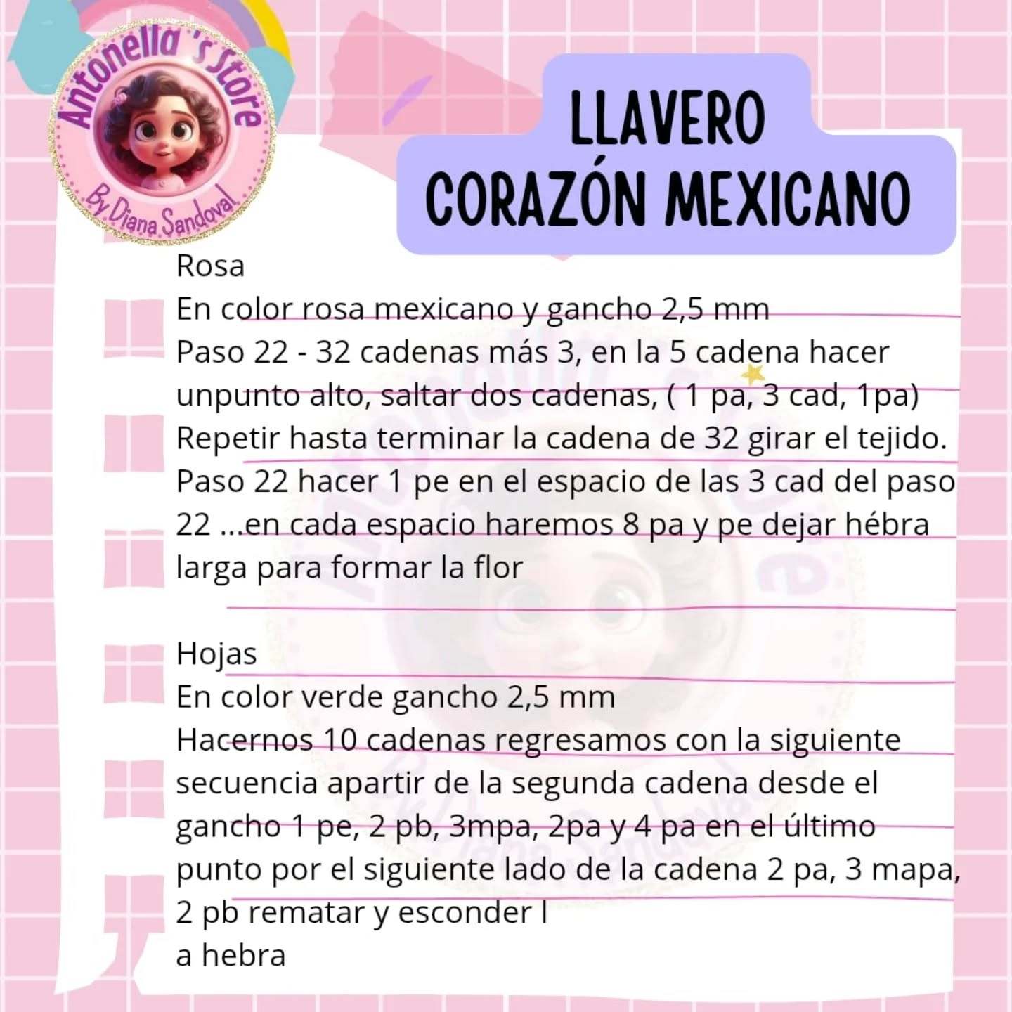 PATRÓN GRATIS: Llavero Corazón Mexicano tejido a crochet