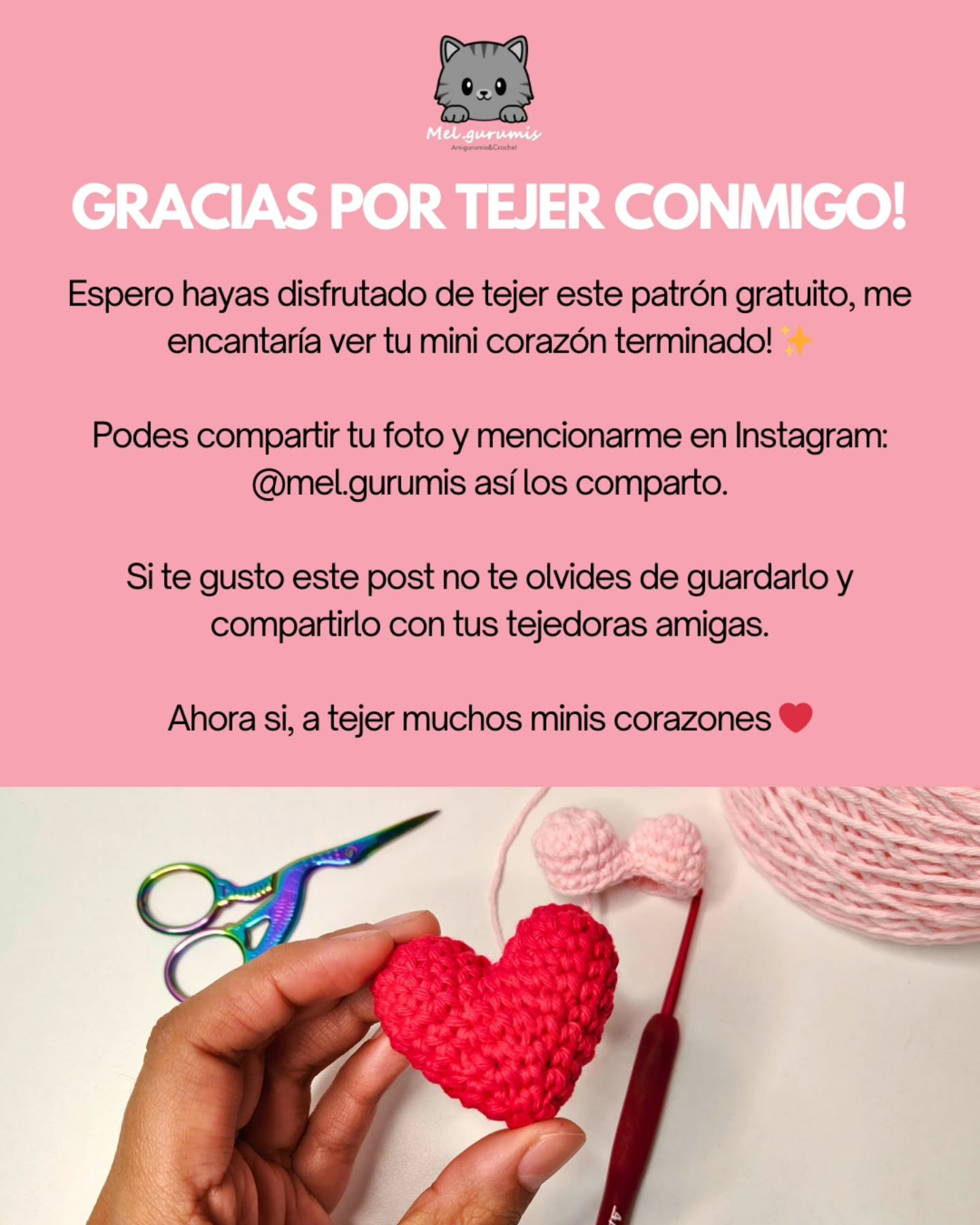 Patrón Gratis: Mini Corazón Amigurumi Fácil