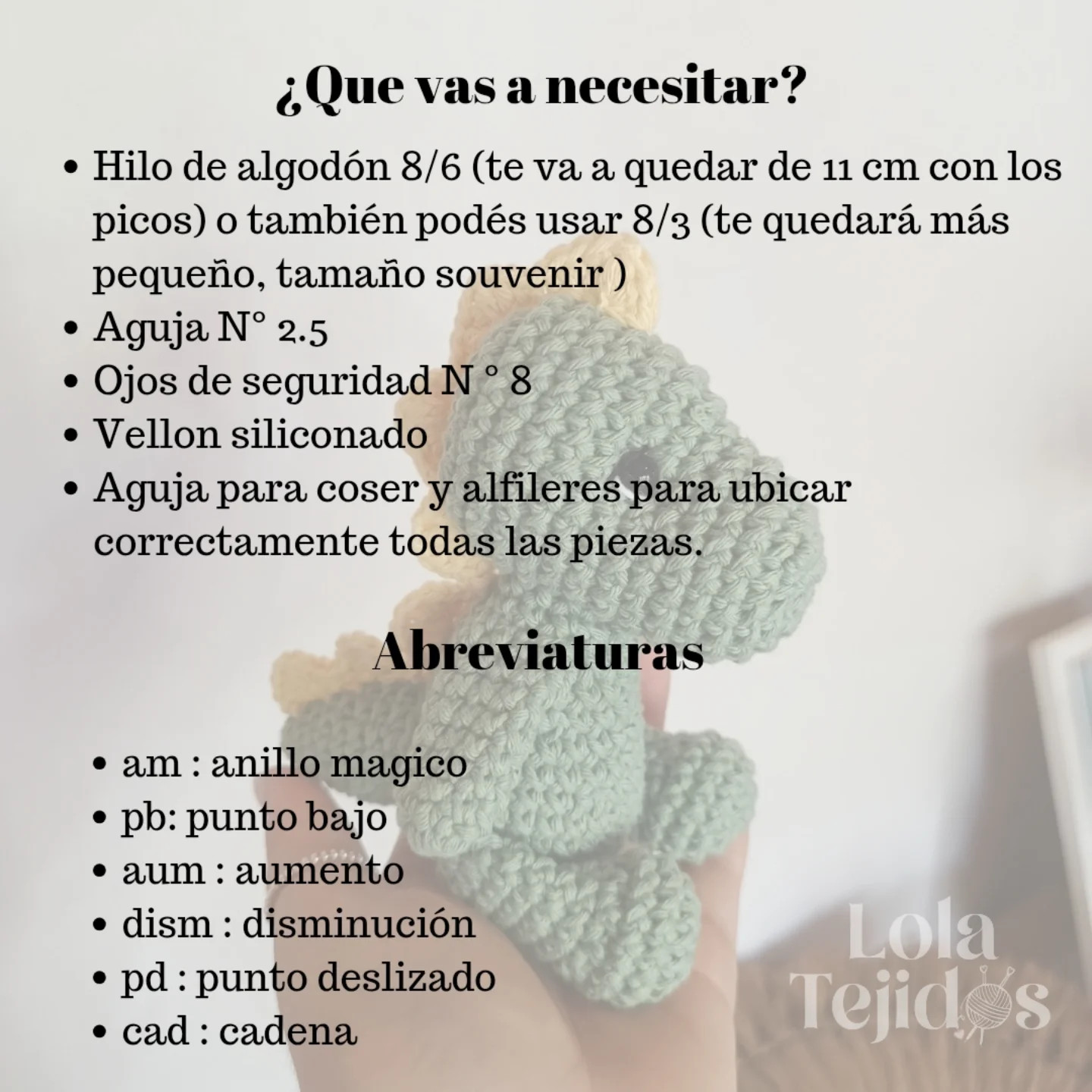Patrón Gratis: Pequeño Dinosaurio Amigurumi