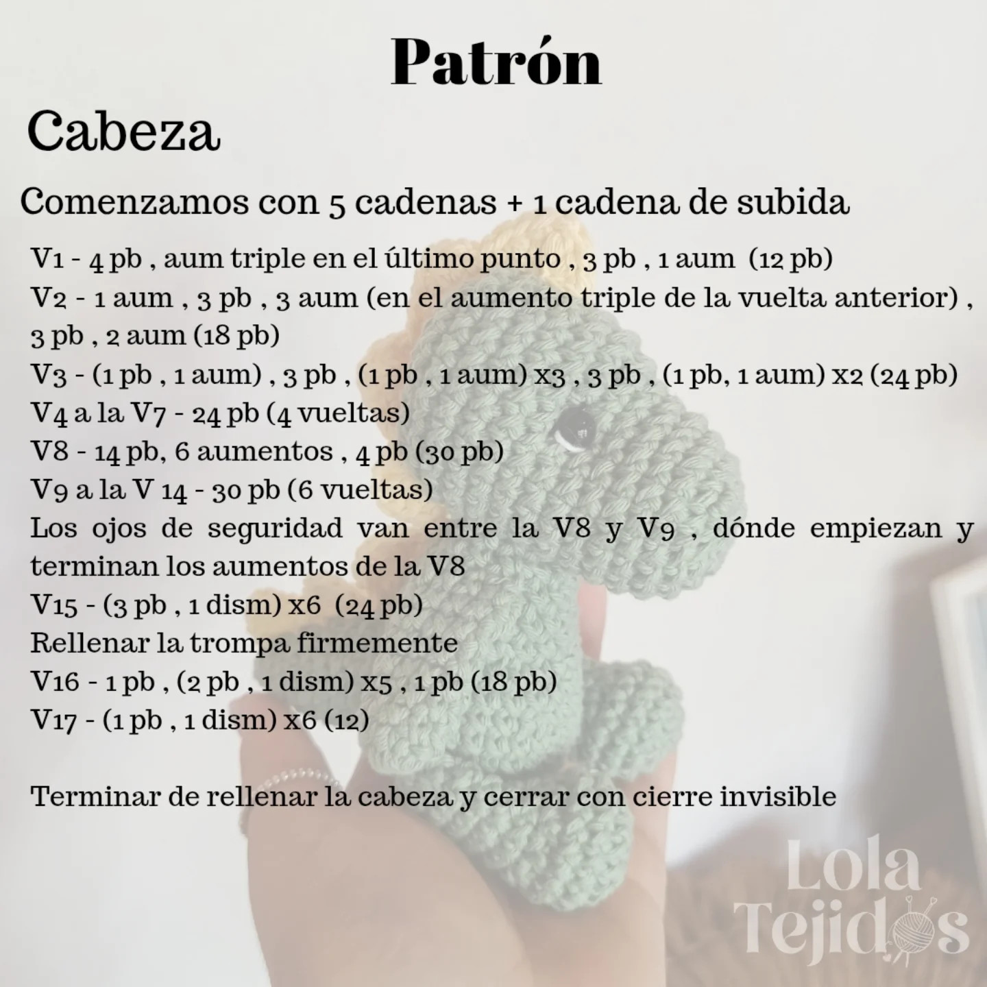 Patrón Gratis: Pequeño Dinosaurio Amigurumi