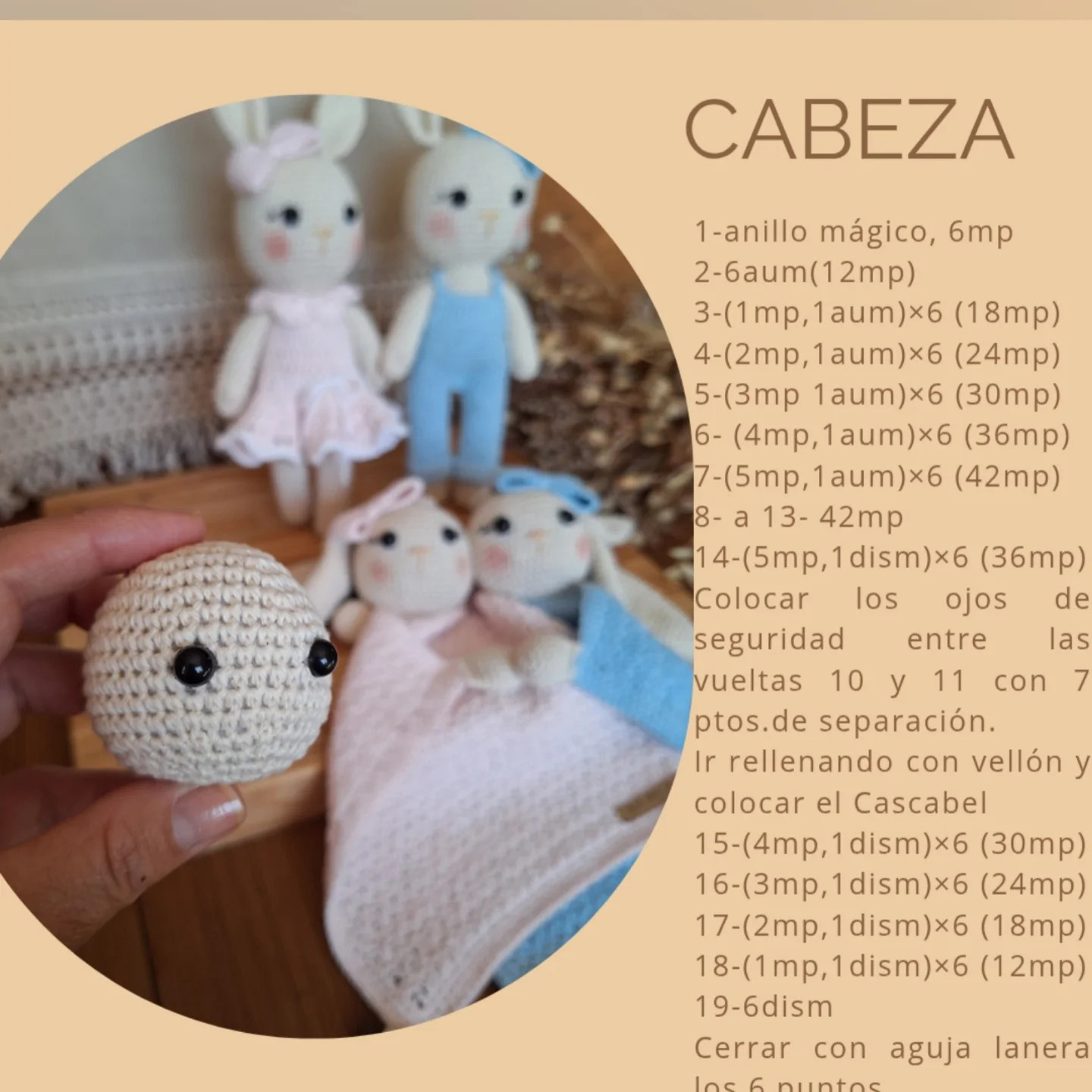 Patrón Gratis: Sonajero Conejito Amigurumi