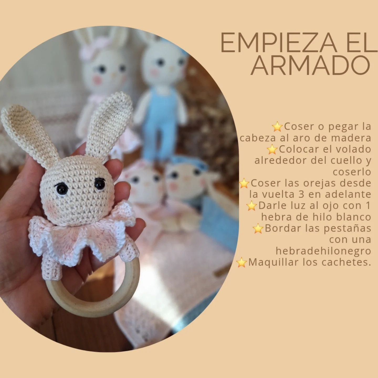 Patrón Gratis: Sonajero Conejito Amigurumi