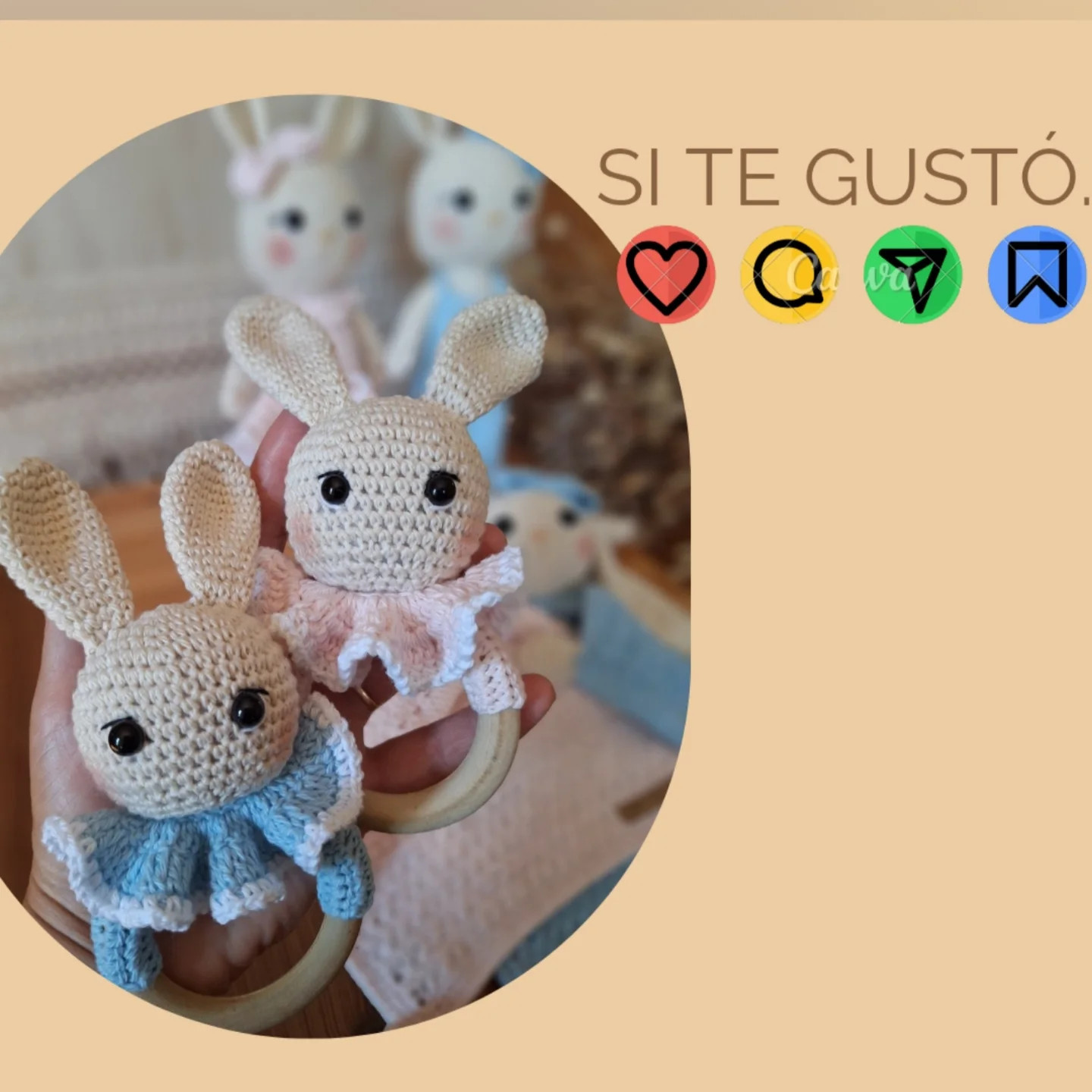 Patrón Gratis: Sonajero Conejito Amigurumi