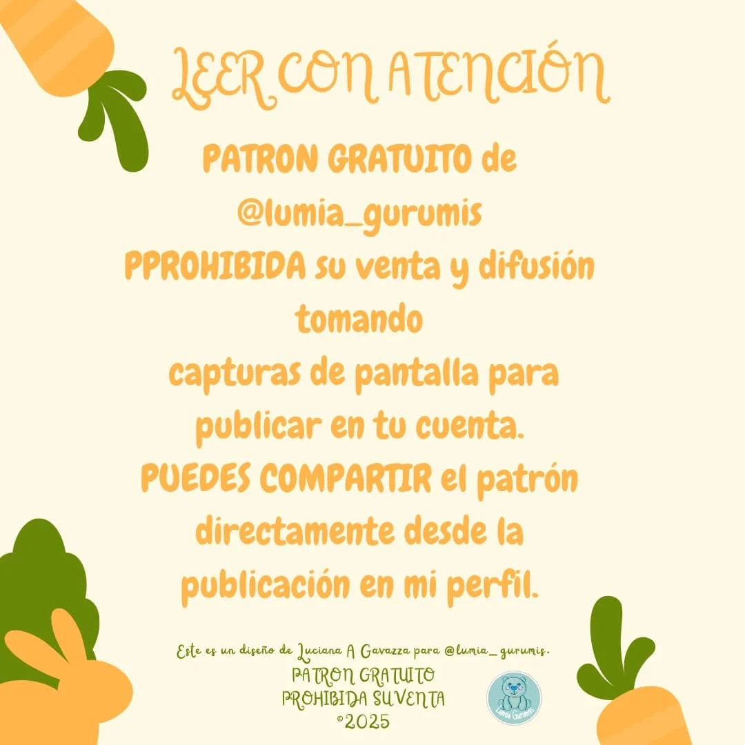 Patrón Gratis: Zanahorias Amigurumi - 3 Tamaños