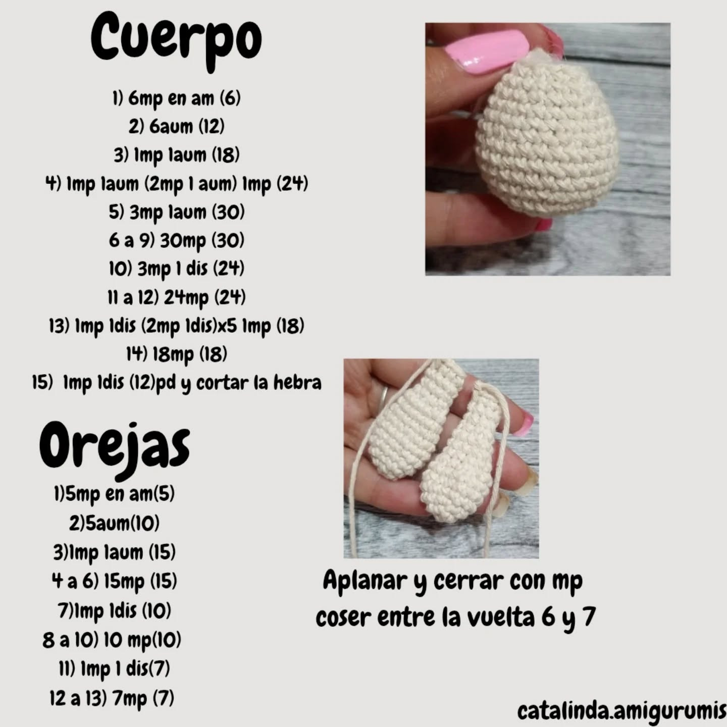 Patrón gratuito amigurumi bebé conejo