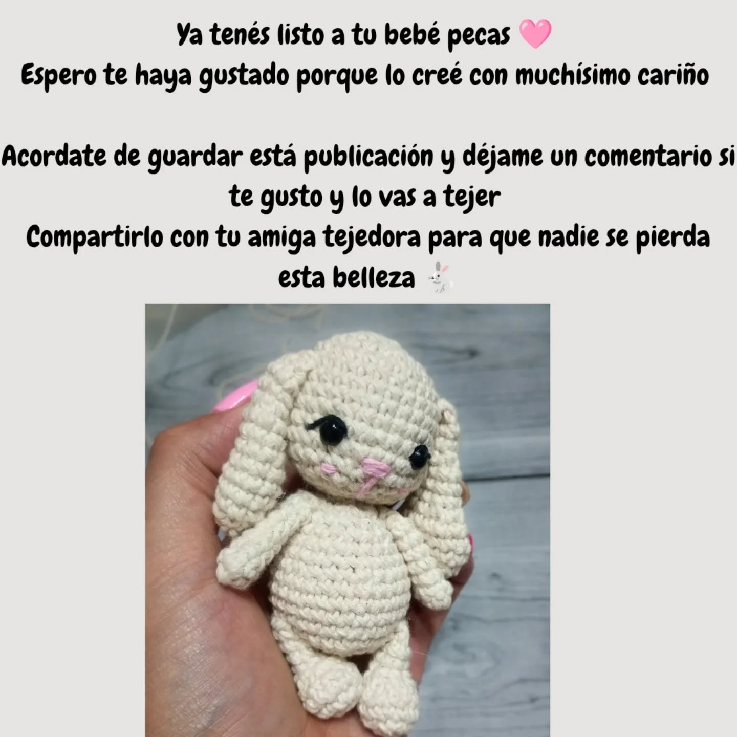 Patrón gratuito amigurumi bebé conejo