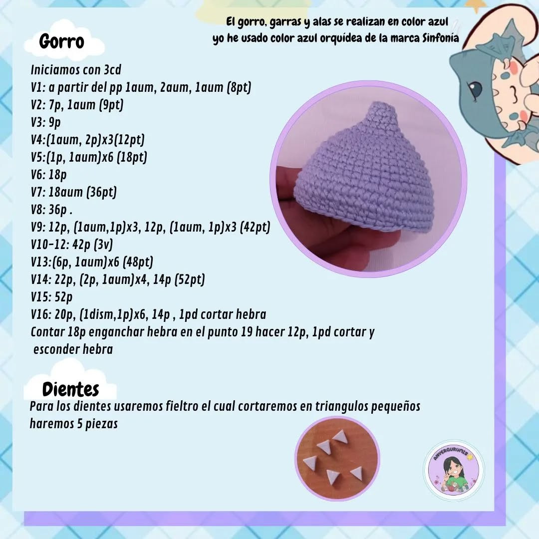 Patrón gratuito amigurumi: Cachorro tiburón de ojos azules