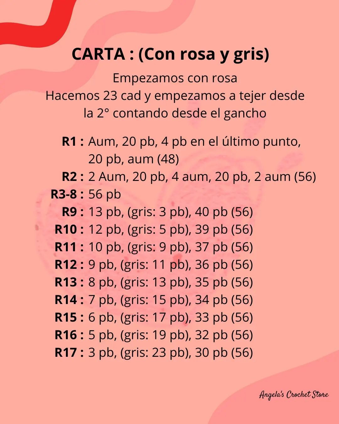 Patrón gratuito: Amigurumi carta con alas "Te amo"