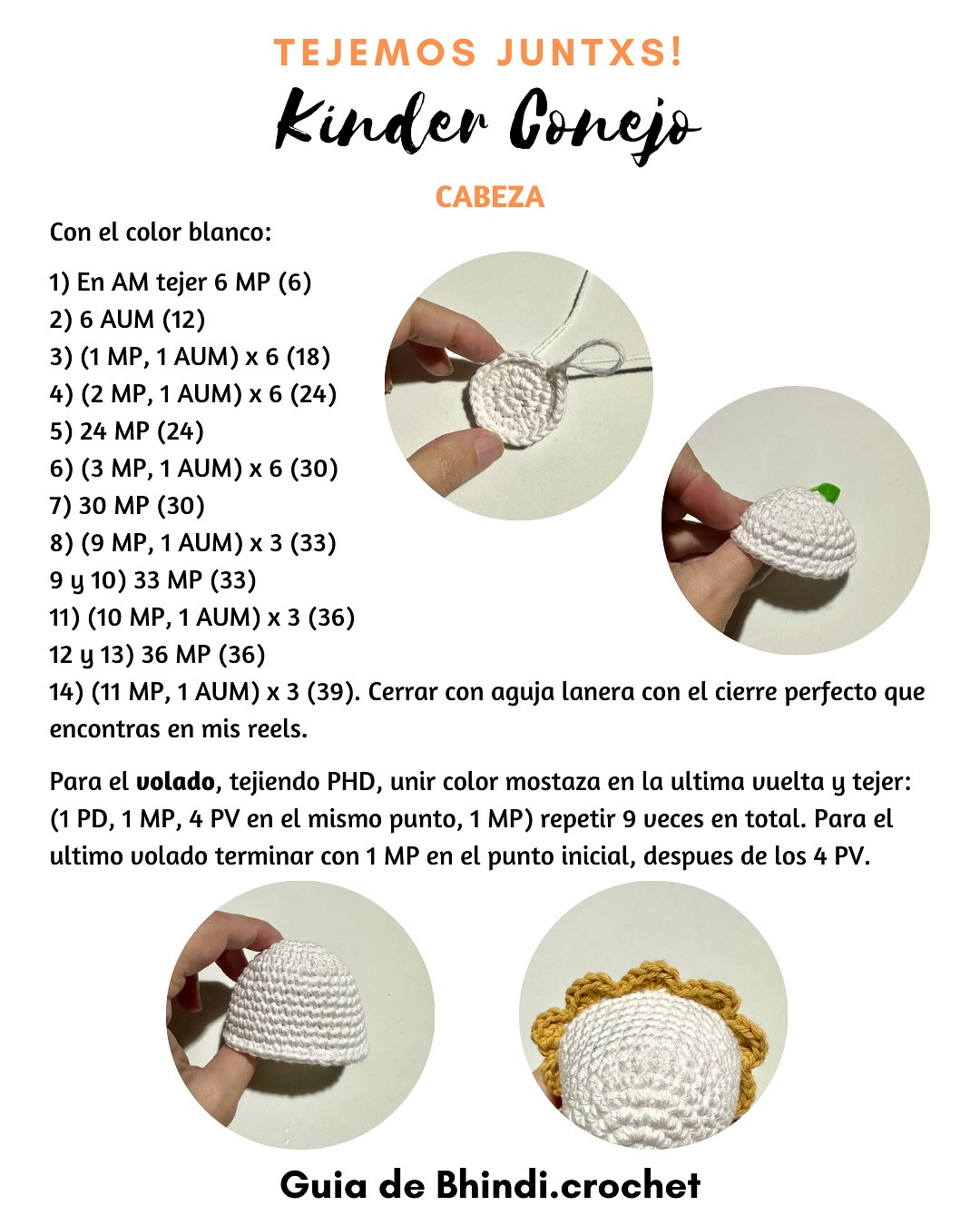 Patrón gratuito: Amigurumi conejito, oveja y pollito Kinder