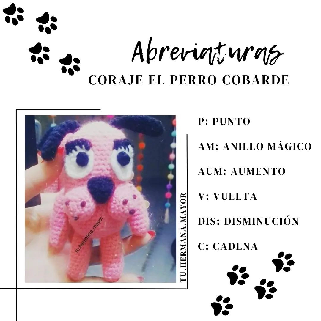 Patrón gratuito amigurumi: El Perro Cobarde